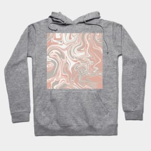 Liquid art, abstract art. Grey, white, red colors. Hoodie